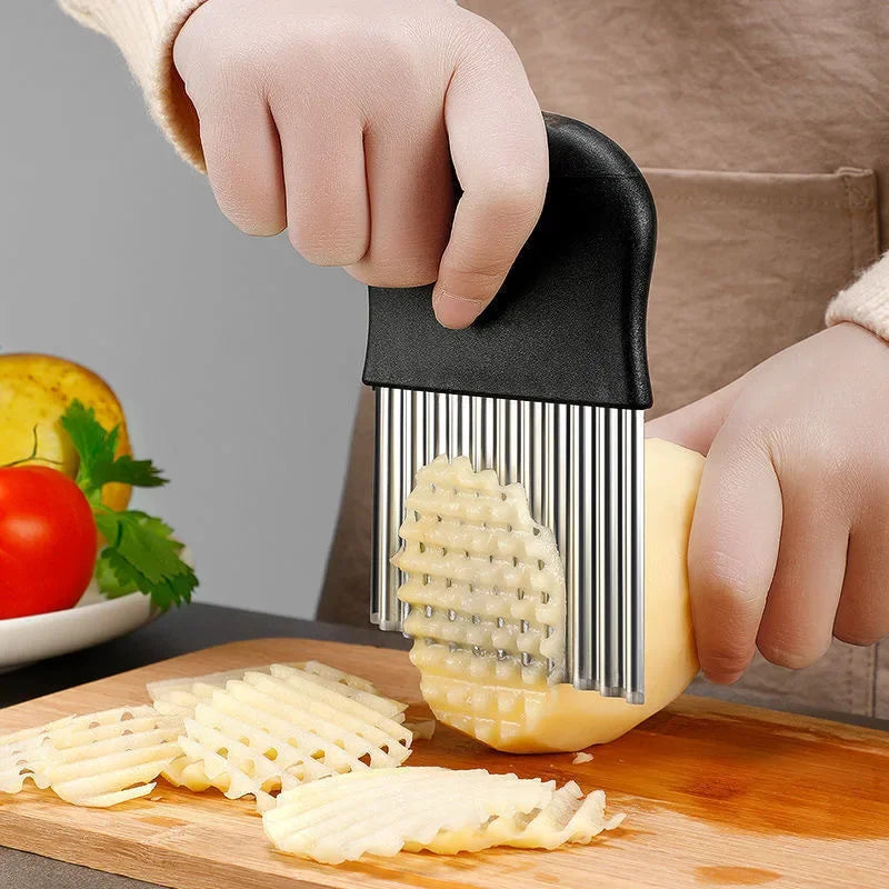 Stainless Steel Wave Knife Potato Cutting French Fry Knife Kitchen Cutter