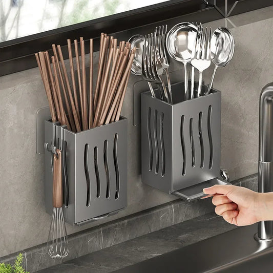 Kitchen Utensil Rack Draining Chopstick Spoon Holder Multifunctional Dish